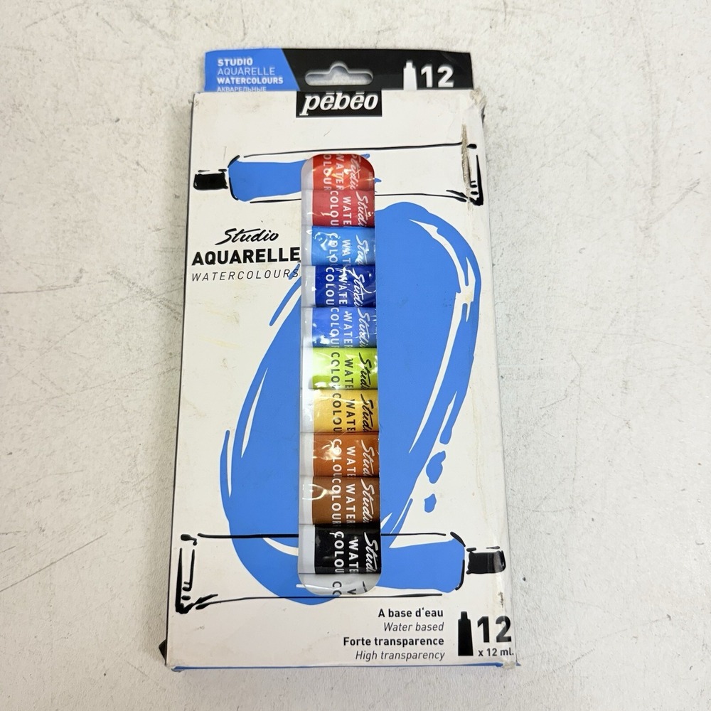 Pebeo Studio Watercolour Paint Set 12 x 12ml
